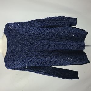 Express Blue Chunky Cable Knit Sweater